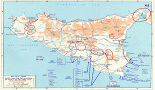 Kaart (cartografie)-Sicilië-Invasion-of-Sicily.jpg