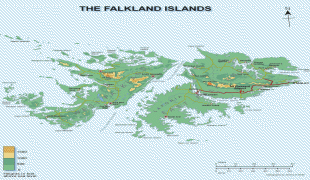Karte (Kartografie)-Falklandinseln-Falkland-Islands-Elevation-Map.jpg