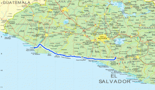 Kaart (cartografie)-El Salvador-el-salvador-map-pan-am-hwy.jpg