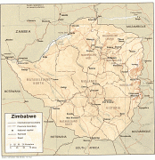 Kaart (cartografie)-Harare-zimbabwe.gif