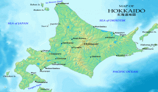 Karte (Kartografie)-Hokkaidō-Hokkaidomap-en.png