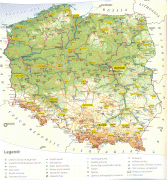 Kaart (kartograafia)-Poola-Poland-Tourist-Map.jpg