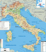 Kaart (kartograafia)-Itaalia-physical-map-of-Italy.gif