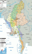 Kaart (kartograafia)-Birma-political-map-of-Myanmar.gif
