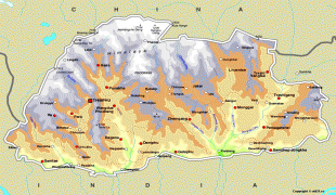 Karte (Kartografie)-Bhutan-Bhutan-Map.jpg