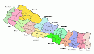 Kaart (cartografie)-Nepal-Nepal_zones.png