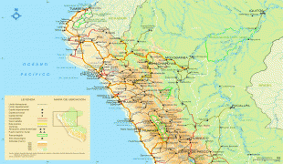 Kaart (cartografie)-Peru-Northern-Peru-Map.jpg