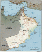 Kaart (cartografie)-Oman-Oman_1996_CIA_map.jpg