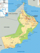 Kaart (cartografie)-Oman-Oman-physical-map.gif