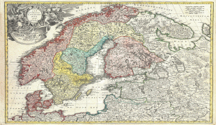 Kaart (kartograafia)-Soome-1730_Homann_Map_of_Scandinavia,_Norway,_Sweden,_Denmark,_Finland_and_the_Baltics_-_Geographicus_-_Scandinavia-homann-1730.jpg