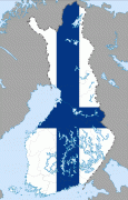 Карта (мапа)-Финска-Finland_flag_map.png