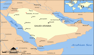 Kaart (kartograafia)-Saudi Araabia-saudi_arabia_map.jpg