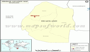 Kaart (cartografie)-Mbabane-mbabane-location-map.jpg