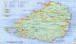 Kaart (kartograafia)-Castries-St-Lucia-map.jpg