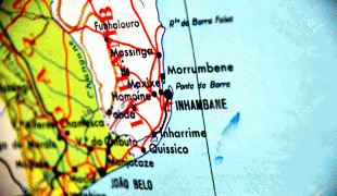 Kaart (cartografie)-Inhambane-106819820-inhambane-mozambique-map-close-up-focus-portuguese.jpg
