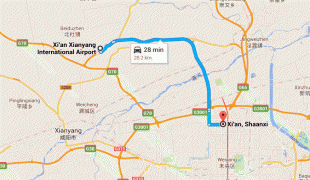 Mapa-Aeroporto Internacional de Xi'an Xianyang-xian-xianyang-airport-to-downtown-map-01.jpg