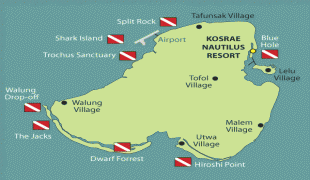 Mappa-Aeroporto Internazionale di Kosrae-kosrae-divemap.jpg