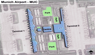 Bản đồ-Sân bay quốc tế München Franz Josef Strauss-Munich-Airport-MUC-OverviewMap.jpg