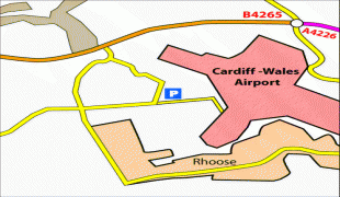 Kartta-Cardiffin kansainvälinen lentoasema-cardiff_highwayman.gif