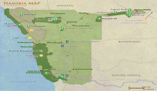 Mappa-Aeroporto Internazionale Hosea Kutako-routes-of-namibia.jpg