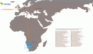 Kaart (cartografie)-Internationale luchthaven Walvisbaai-AirNamibia-Route-map.jpg