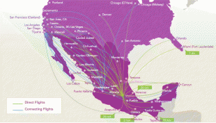 Bản đồ-Sân bay quốc tế Guadalajara-volaris-mex-10-2014-route-map.jpg
